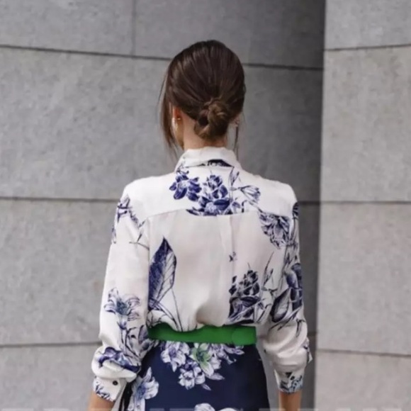 ZARA PRINTED SHIRT WITH TIE 2345/115 - Picture 6 of 6